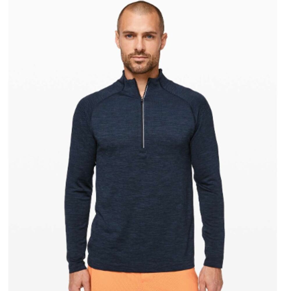Lululemon Metal Vent Tech 1/2 Zip II – XXL – Mineral Blue / Nautical Navy – EUC